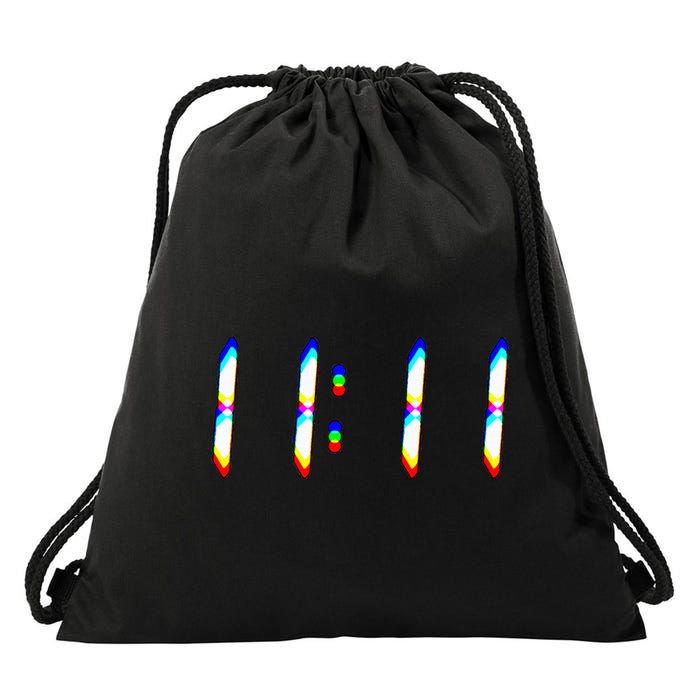 1111 Wake Up Its 11 11 Synchronicity Numerology Angel Drawstring Bag