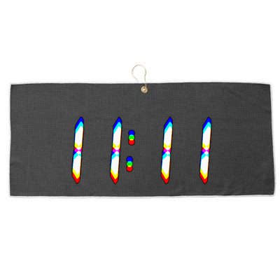 1111 Wake Up Its 11 11 Synchronicity Numerology Angel Large Microfiber Waffle Golf Towel