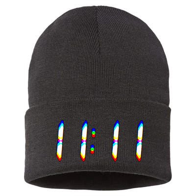 1111 Wake Up Its 11 11 Synchronicity Numerology Angel Sustainable Knit Beanie