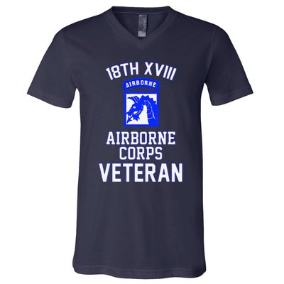 18th XVIII Airborne Corps Veteran Fathers Day Veterans Day V-Neck T-Shirt