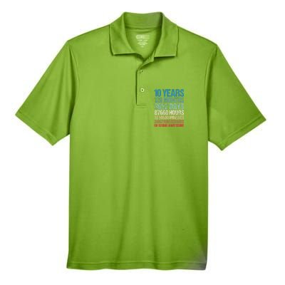 10 Years 120 Months Of Being Awesome 10th Birthday Gifts Men's Origin Performance Pique Polo