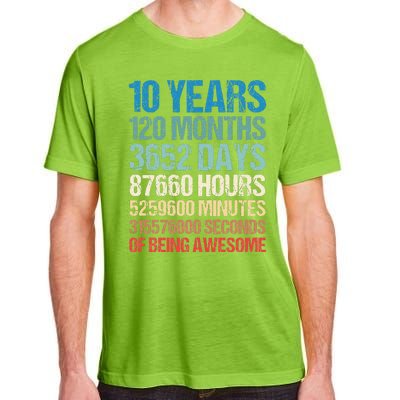 10 Years 120 Months Of Being Awesome 10th Birthday Gifts Adult ChromaSoft Performance T-Shirt