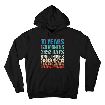 10 Years 120 Months Of Being Awesome 10th Birthday Gifts Hoodie