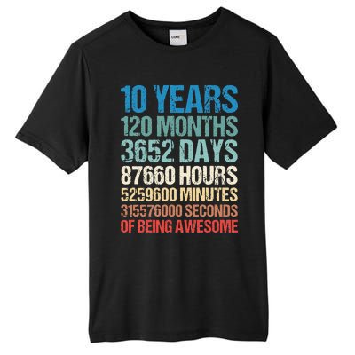 10 Years 120 Months Of Being Awesome 10th Birthday Gifts Tall Fusion ChromaSoft Performance T-Shirt