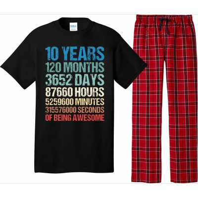 10 Years 120 Months Of Being Awesome 10th Birthday Gifts Pajama Set