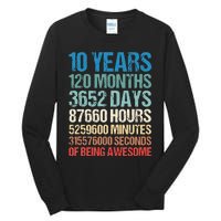 10 Years 120 Months Of Being Awesome 10th Birthday Gifts Tall Long Sleeve T-Shirt