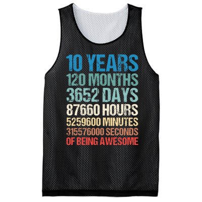 10 Years 120 Months Of Being Awesome 10th Birthday Gifts Mesh Reversible Basketball Jersey Tank