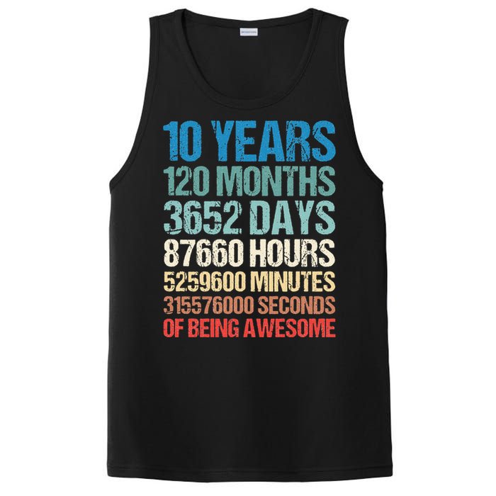 10 Years 120 Months Of Being Awesome 10th Birthday Gifts PosiCharge Competitor Tank