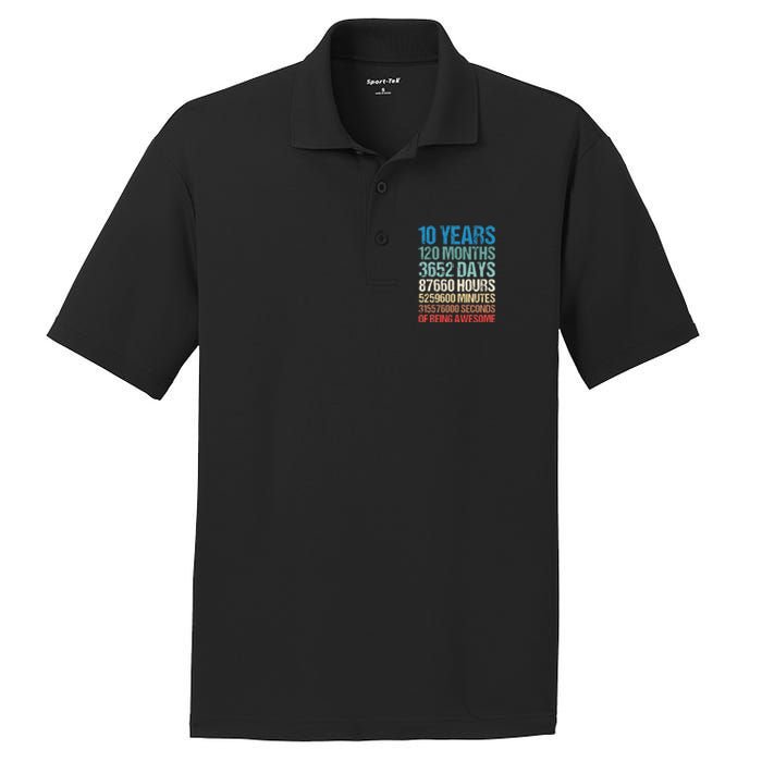 10 Years 120 Months Of Being Awesome 10th Birthday Gifts PosiCharge RacerMesh Polo