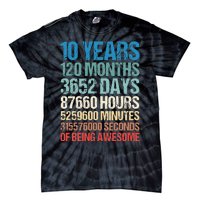 10 Years 120 Months Of Being Awesome 10th Birthday Gifts Tie-Dye T-Shirt