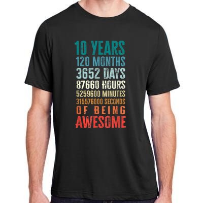 10 Years 120 Months Of Being Awesome 10th Birthday Gifts Adult ChromaSoft Performance T-Shirt