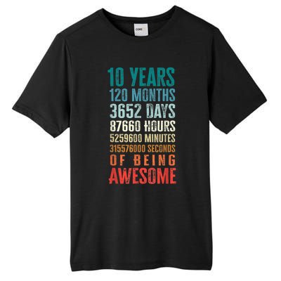 10 Years 120 Months Of Being Awesome 10th Birthday Gifts Tall Fusion ChromaSoft Performance T-Shirt