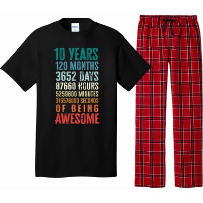 10 Years 120 Months Of Being Awesome 10th Birthday Gifts Pajama Set