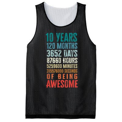 10 Years 120 Months Of Being Awesome 10th Birthday Gifts Mesh Reversible Basketball Jersey Tank