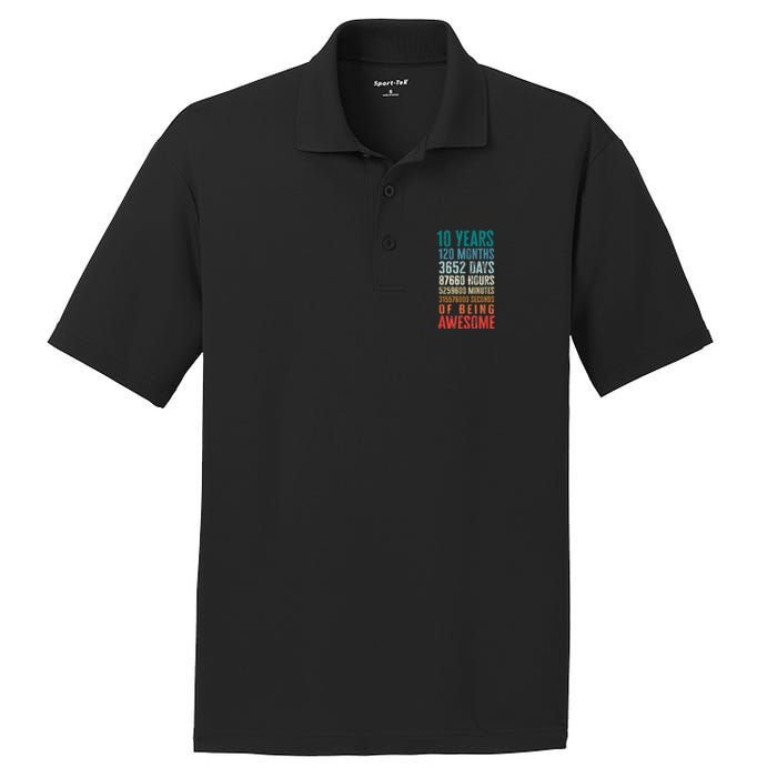 10 Years 120 Months Of Being Awesome 10th Birthday Gifts PosiCharge RacerMesh Polo