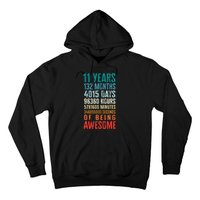 11 Years 132 Months Of Being Awesome 11th Birthday Gifts Hoodie