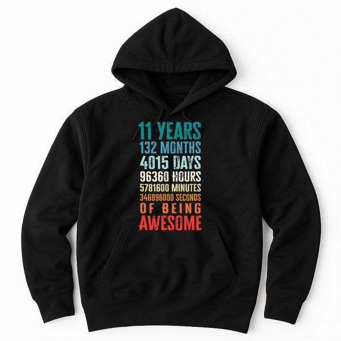 11 Years 132 Months Of Being Awesome 11th Birthday Gifts Hoodie