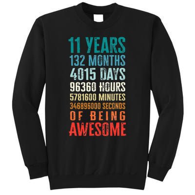 11 Years 132 Months Of Being Awesome 11th Birthday Gifts Sweatshirt