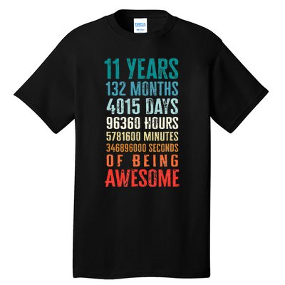 11 Years 132 Months Of Being Awesome 11th Birthday Gifts Tall T-Shirt