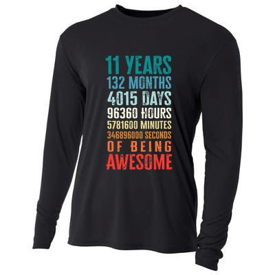 11 Years 132 Months Of Being Awesome 11th Birthday Gifts Cooling Performance Long Sleeve Crew