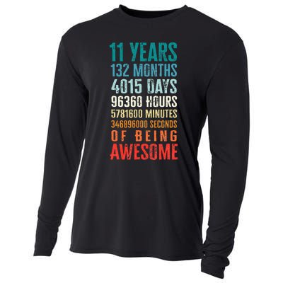 11 Years 132 Months Of Being Awesome 11th Birthday Gifts Cooling Performance Long Sleeve Crew