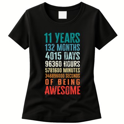 11 Years 132 Months Of Being Awesome 11th Birthday Gifts Womens T-Shirt