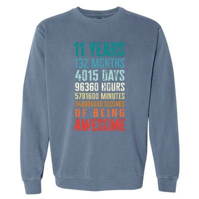 11 Years 132 Months Of Being Awesome 11th Birthday Gifts Garment-Dyed Sweatshirt