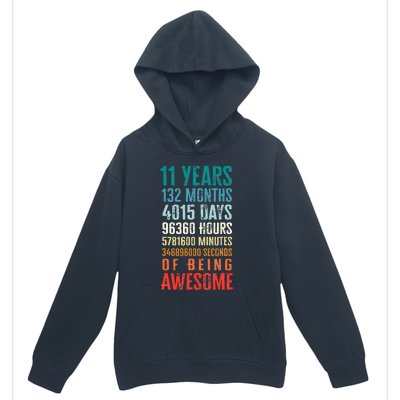 11 Years 132 Months Of Being Awesome 11th Birthday Gifts Urban Pullover Hoodie