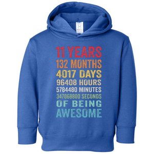 11 Years 132 Months Of Being Awesome 11th Birthday Gifts Toddler Hoodie