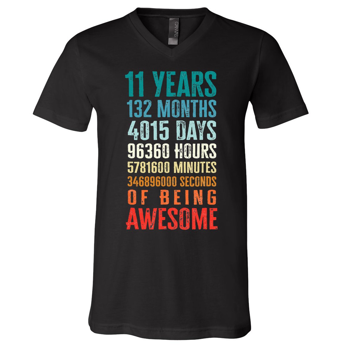 11 Years 132 Months Of Being Awesome 11th Birthday Gifts V-Neck T-Shirt