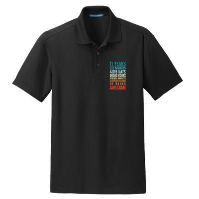 11 Years 132 Months Of Being Awesome 11th Birthday Gifts Dry Zone Grid Polo