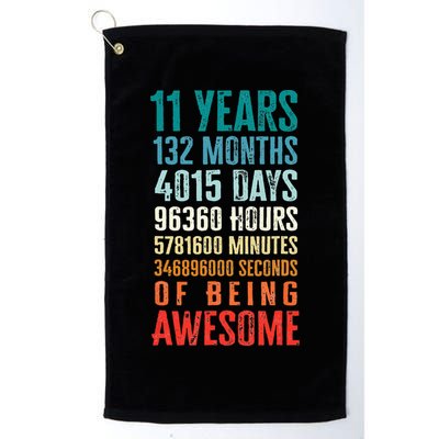 11 Years 132 Months Of Being Awesome 11th Birthday Gifts Golf Towel
