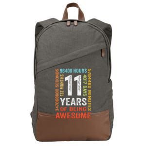 11 Years 132 Months Of Being Awesome 11th Birthday Gift Cotton Canvas Backpack