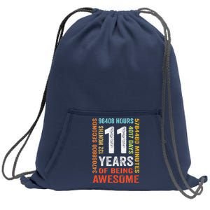 11 Years 132 Months Of Being Awesome 11th Birthday Gift Sweatshirt Cinch Pack Bag