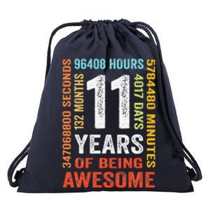 11 Years 132 Months Of Being Awesome 11th Birthday Gift Drawstring Bag