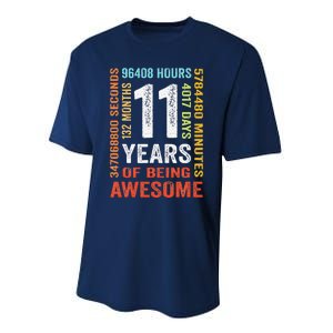 11 Years 132 Months Of Being Awesome 11th Birthday Gift Performance Sprint T-Shirt