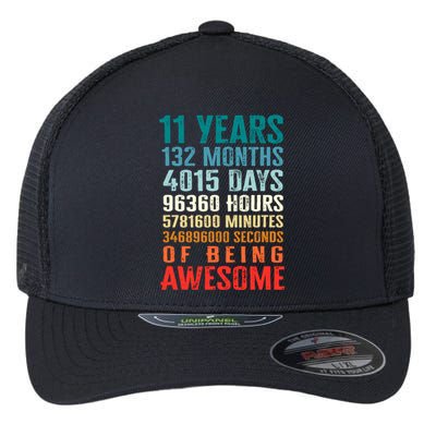 11 Years 132 Months Of Being Awesome 11th Birthday Gifts Flexfit Unipanel Trucker Cap