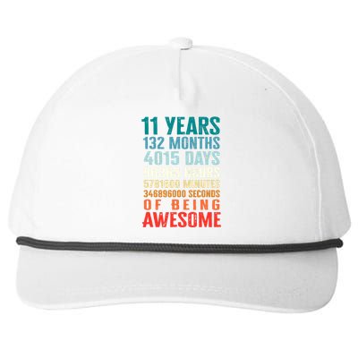 11 Years 132 Months Of Being Awesome 11th Birthday Gifts Snapback Five-Panel Rope Hat