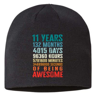 11 Years 132 Months Of Being Awesome 11th Birthday Gifts Sustainable Beanie