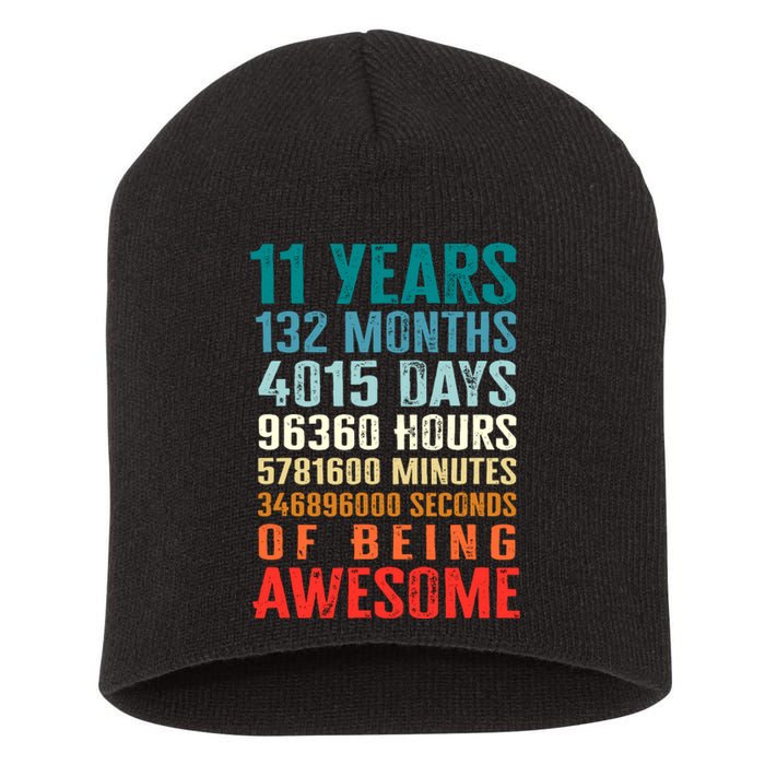 11 Years 132 Months Of Being Awesome 11th Birthday Gifts Short Acrylic Beanie