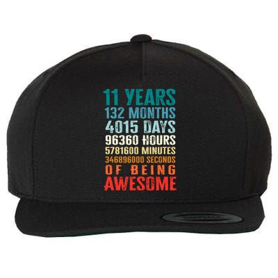 11 Years 132 Months Of Being Awesome 11th Birthday Gifts Wool Snapback Cap