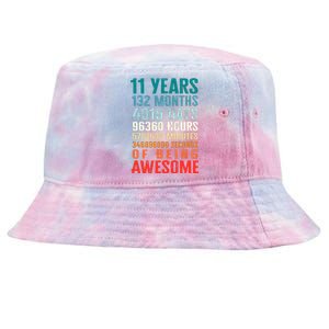 11 Years 132 Months Of Being Awesome 11th Birthday Gifts Tie-Dyed Bucket Hat