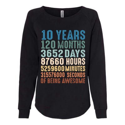 10 Years 120 Months 3652 Days 87660 Hours 5249600 Minutes 315576000 Seconds Of B Womens California Wash Sweatshirt