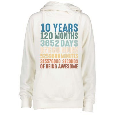 10 Years 120 Months 3652 Days 87660 Hours 5249600 Minutes 315576000 Seconds Of B Womens Funnel Neck Pullover Hood