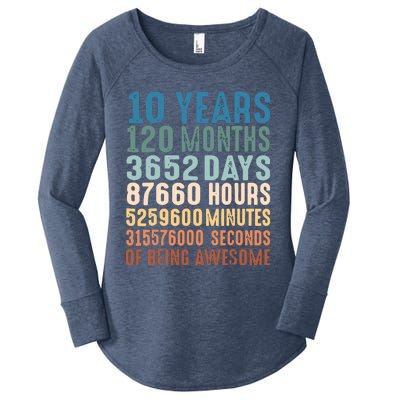 10 Years 120 Months 3652 Days 87660 Hours 5249600 Minutes 315576000 Seconds Of B Women's Perfect Tri Tunic Long Sleeve Shirt