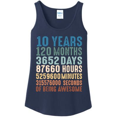 10 Years 120 Months 3652 Days 87660 Hours 5249600 Minutes 315576000 Seconds Of B Ladies Essential Tank