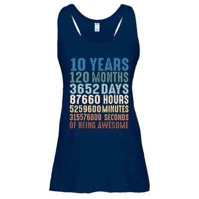 10 Years 120 Months 3652 Days 87660 Hours 5249600 Minutes 315576000 Seconds Of B Ladies Essential Flowy Tank