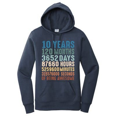 10 Years 120 Months 3652 Days 87660 Hours 5249600 Minutes 315576000 Seconds Of B Women's Pullover Hoodie