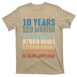 10 Years 120 Months 3652 Days 87660 Hours 5249600 Minutes 315576000 Seconds Of B T-Shirt