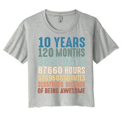 10 Years 120 Months 3652 Days 87660 Hours 5249600 Minutes 315576000 Seconds Of B Women's Crop Top Tee